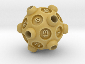D20 "Drained" in Tan Fine Detail Plastic