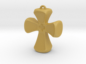 Crusader Cross Pendant/ Keyring Fob in Tan Fine Detail Plastic