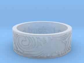 Swirling Yin Yang Love Ring Ring Size 8.5 in Clear Ultra Fine Detail Plastic