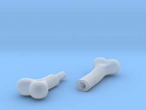 4mm bone (2-pieces) in Clear Ultra Fine Detail Plastic
