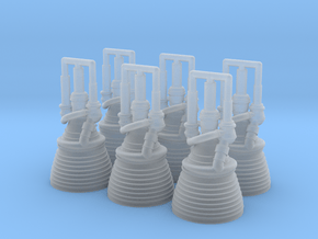 J-2 Engines (1:200 Set of 6) in Clear Ultra Fine Detail Plastic