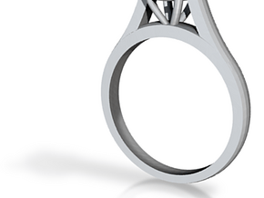 CCW15 Solitaire Ring in Clear Ultra Fine Detail Plastic