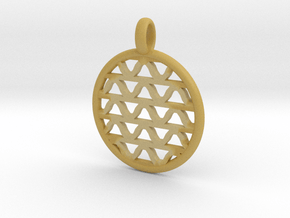 DRAW pendant - waves A in Tan Fine Detail Plastic