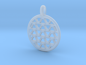 DRAW pendant - waves A in Clear Ultra Fine Detail Plastic