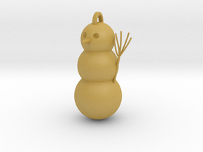 Geometric Snowman 01 in Tan Fine Detail Plastic