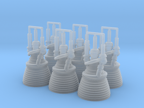 J-2 Engines (1:144 Set of 6) in Clear Ultra Fine Detail Plastic