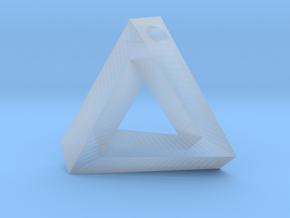 Penrose Triangle - Pendant (3.5cm | 3mm hole) in Clear Ultra Fine Detail Plastic