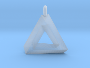 Penrose Triangle - Pendant (3.5cm | 3.5mm O-Ring) in Clear Ultra Fine Detail Plastic