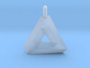Penrose Triangle - Pendant (3cm | 3.5mm O-Ring) in Clear Ultra Fine Detail Plastic