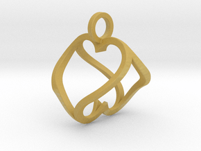 "Heart to Heart" Pendant in Tan Fine Detail Plastic