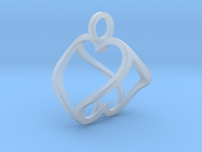 "Heart to Heart" Pendant in Clear Ultra Fine Detail Plastic