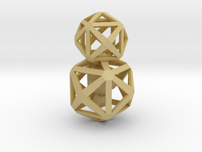 Polyhedron Snowman Pendant in Tan Fine Detail Plastic
