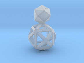 Polyhedron Snowman Earring in Clear Ultra Fine Detail Plastic