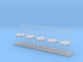 Miniature 1:24 Bentwood Camel Back Chairs (5) in Clear Ultra Fine Detail Plastic