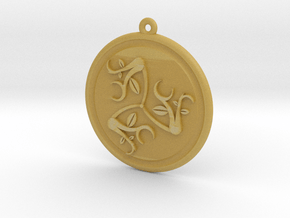 Moons and Leaves Pendant in Tan Fine Detail Plastic