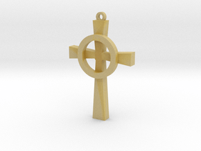 Celtic Cross 4 in Tan Fine Detail Plastic