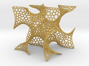 Cubic Gyroid (Voronoi) in Tan Fine Detail Plastic