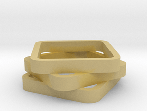 Stacked And Staggered Ring - US Size 07 in Tan Fine Detail Plastic