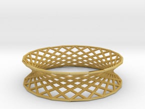 Hyperboloid Doubly-Ruled Structure Bracelet in Tan Fine Detail Plastic