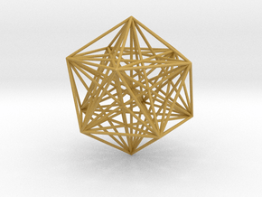 Sacred Geometry: Icosahedron with Stellated Dodeca in Tan Fine Detail Plastic