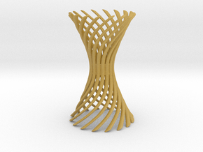 Curved Spiral Hyperboloid in Tan Fine Detail Plastic