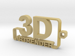 3D ARTRENDER LOGO KEYCHAIN in Tan Fine Detail Plastic