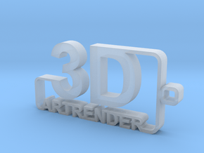 3D ARTRENDER LOGO KEYCHAIN in Clear Ultra Fine Detail Plastic