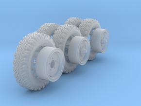 1/35th Australian LRPV Land Rover wheels. in Clear Ultra Fine Detail Plastic
