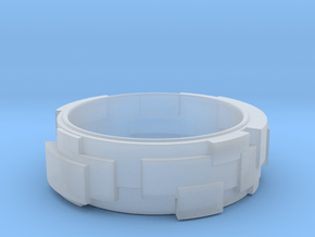 Block Ring in Clear Ultra Fine Detail Plastic