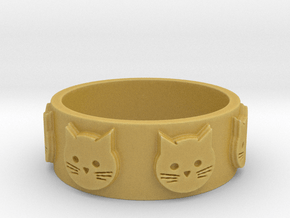 Ring of Seven Cats Ring Size 8.5 in Tan Fine Detail Plastic