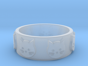 Ring of Seven Cats Ring Size 8.5 in Clear Ultra Fine Detail Plastic