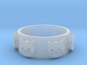 Ring of Seven Cats Ring Size 8 in Clear Ultra Fine Detail Plastic