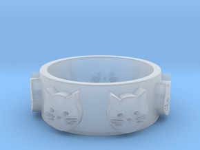 Ring of Seven Cats Ring Size 7 in Clear Ultra Fine Detail Plastic