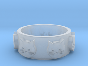 Ring of Seven Cats Ring Size 6.5 in Clear Ultra Fine Detail Plastic