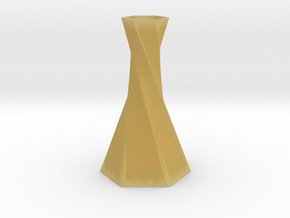 Twisted Hex Vase in Tan Fine Detail Plastic