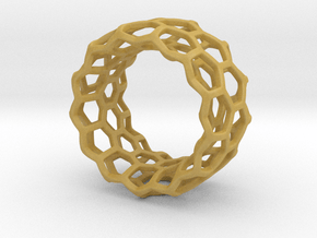 Honeycomb Ring US8 in Tan Fine Detail Plastic
