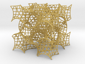 Gyroid Mesh-1.5 cells on a side in Tan Fine Detail Plastic