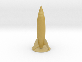 Small Retro Rocket V2 (6cm tall) in Tan Fine Detail Plastic