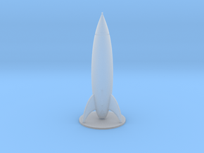 Small Retro Rocket V2 (6cm tall) in Clear Ultra Fine Detail Plastic