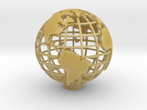 Gridded Globe for Mercator Projection 12cm in Tan Fine Detail Plastic