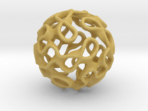 Gyroid Inversion Sphere in Tan Fine Detail Plastic