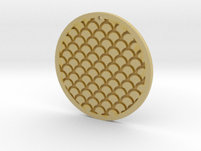 Circle Pendant in Tan Fine Detail Plastic