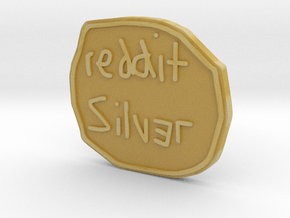 Reddit Silver Coin in Tan Fine Detail Plastic