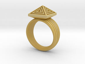 Pyramid Ring in Tan Fine Detail Plastic