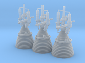 J-2 Engines (1:70 Set of 3) in Clear Ultra Fine Detail Plastic