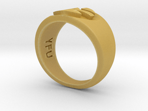 YFU Simple Logo Ring in Tan Fine Detail Plastic