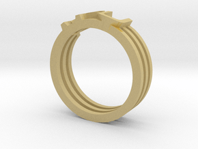 YFU Triple Wire Ring in Tan Fine Detail Plastic