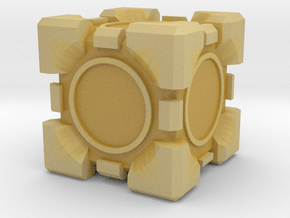 Companion Cube 10x10mm in Tan Fine Detail Plastic