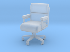 Miniature 1:48 Leather Office Chair in Clear Ultra Fine Detail Plastic