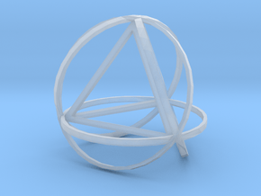 Tetrahedron inside rings in Clear Ultra Fine Detail Plastic